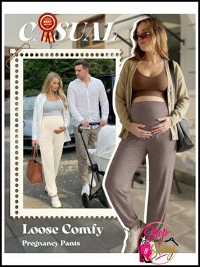 Maternity Jogger Pants 4 Pack Over Belly High Rise Pockets